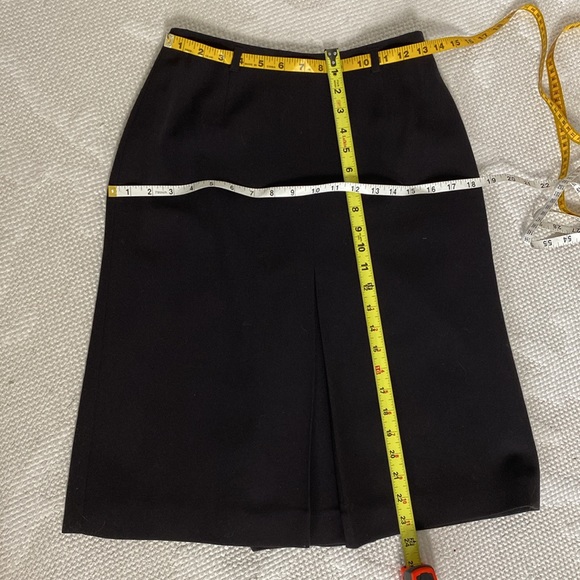 Vintage Jaeger skirt 100% wool dark brown, A-line! 1 pleat front & back! Size 8 - Picture 11 of 16